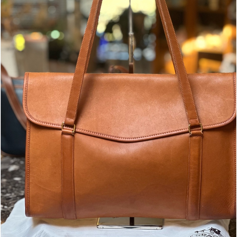 Vintage Coach Envelope Portfolio Laptop Tote 5190 British Tan